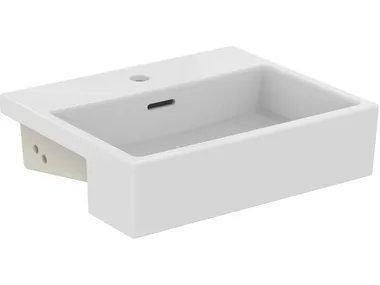 EXTRA - T3735 - Semi-inset rectangular ceramic washbasin _ Ideal Standard